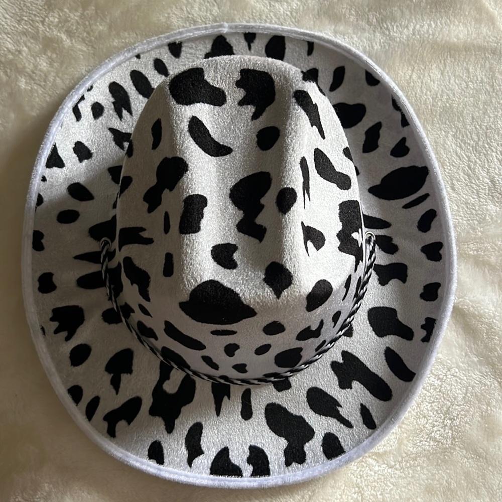 Cow print hat